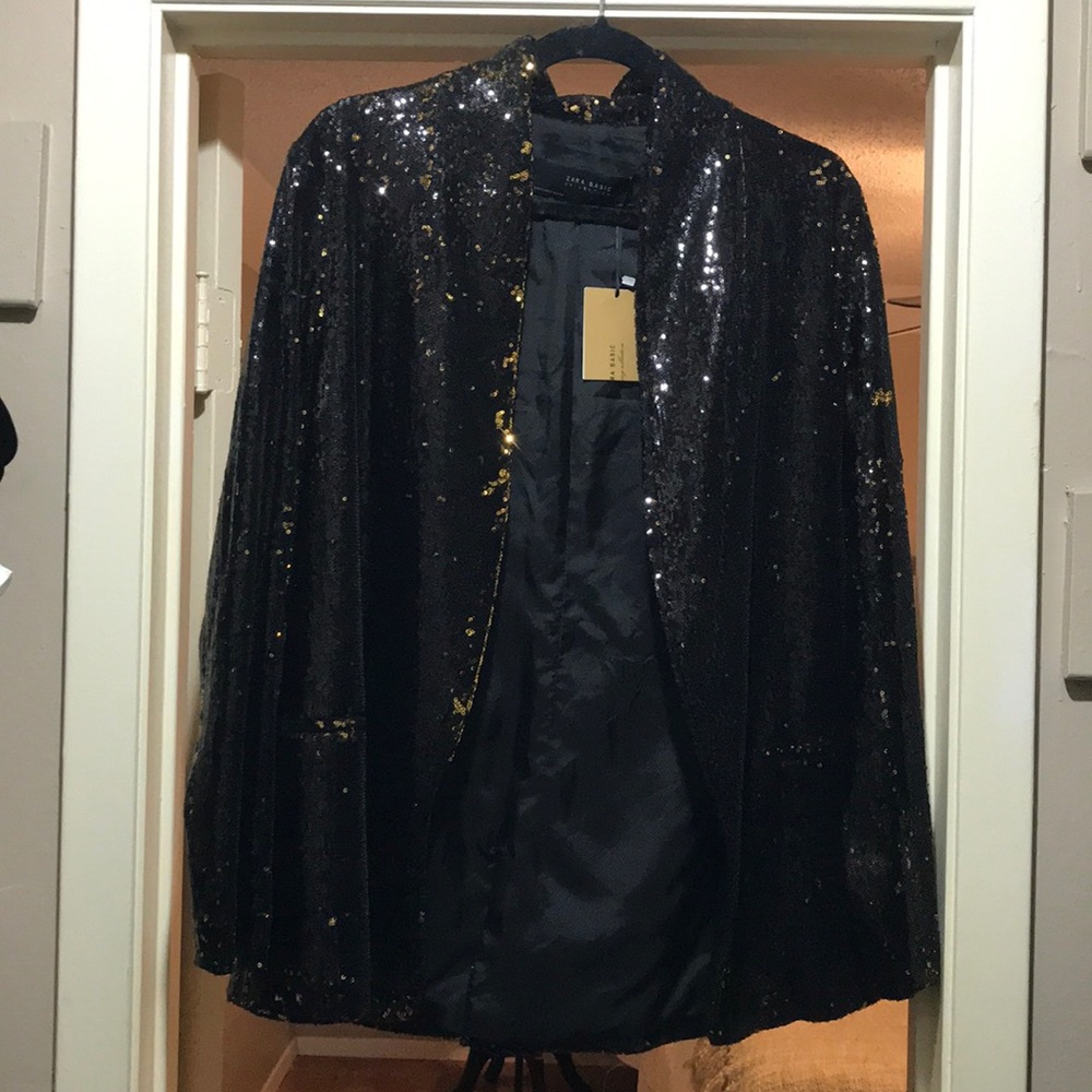 Zara sequin blazer NWT